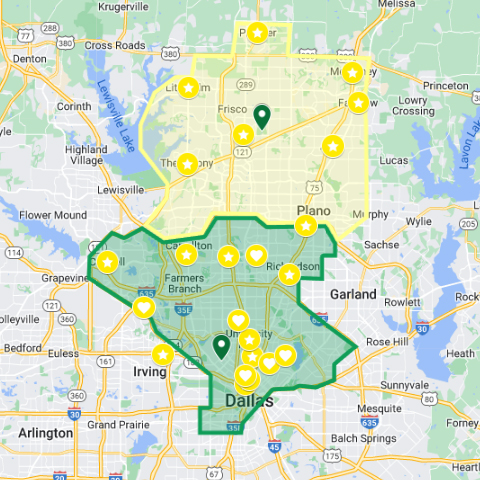 Dallas Maids service area and locations in the Dallas area
