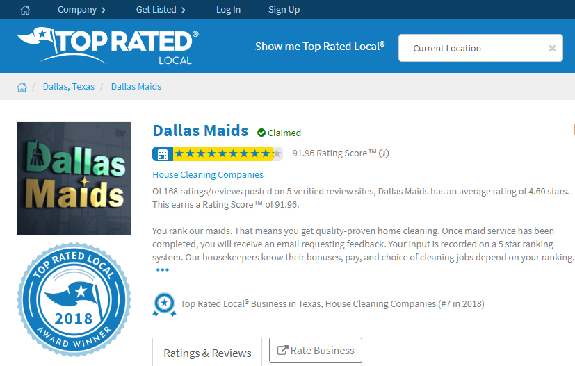 Top Rated Local Dallas Maids page