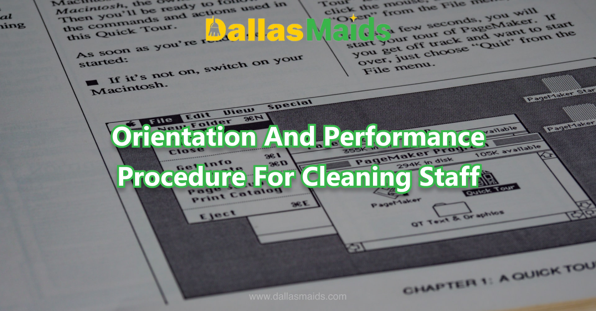 Dallas Maids - Orientation And Performance Procedure For Cleaning Staff